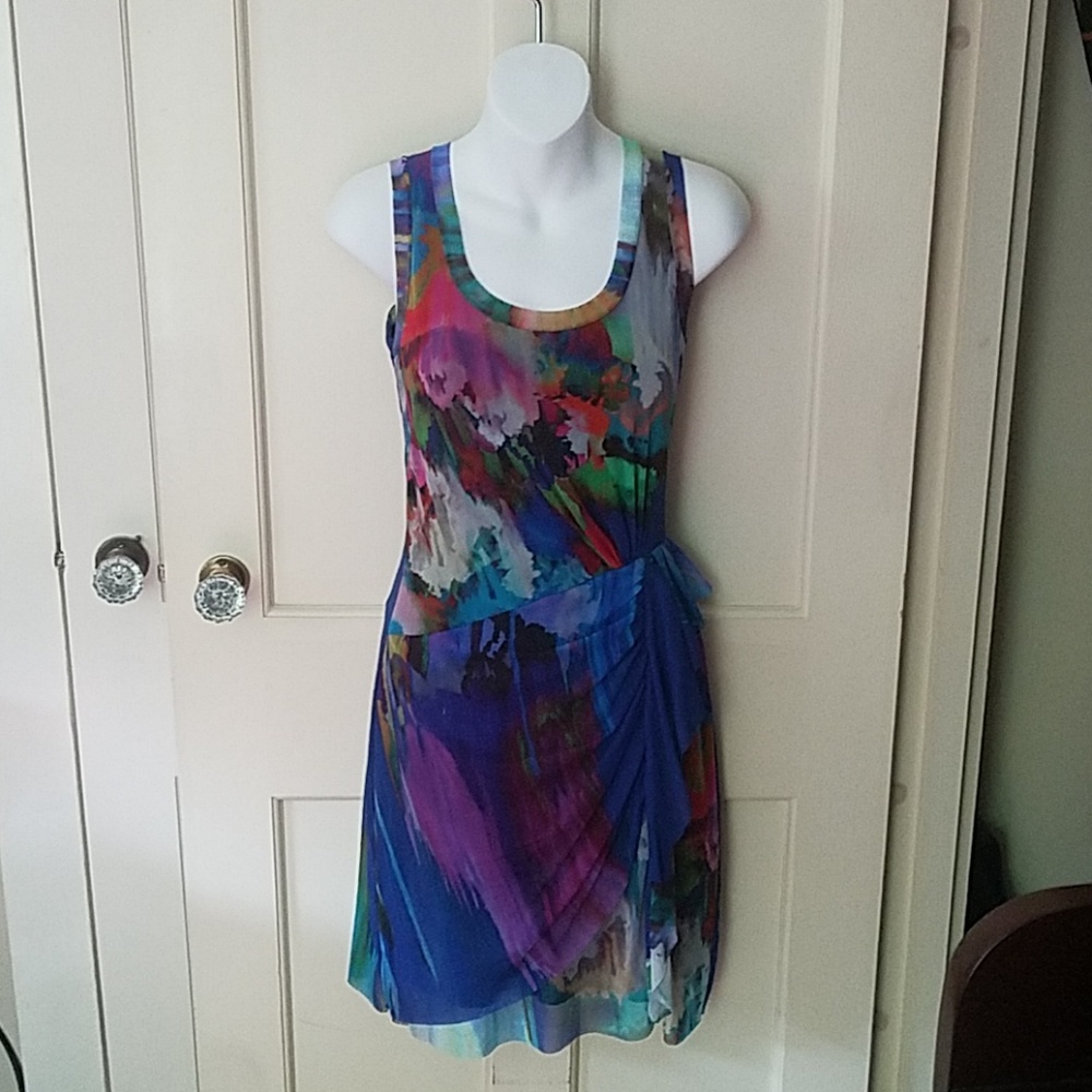NWT Elana Kattan Mesh Layerd Dress lined